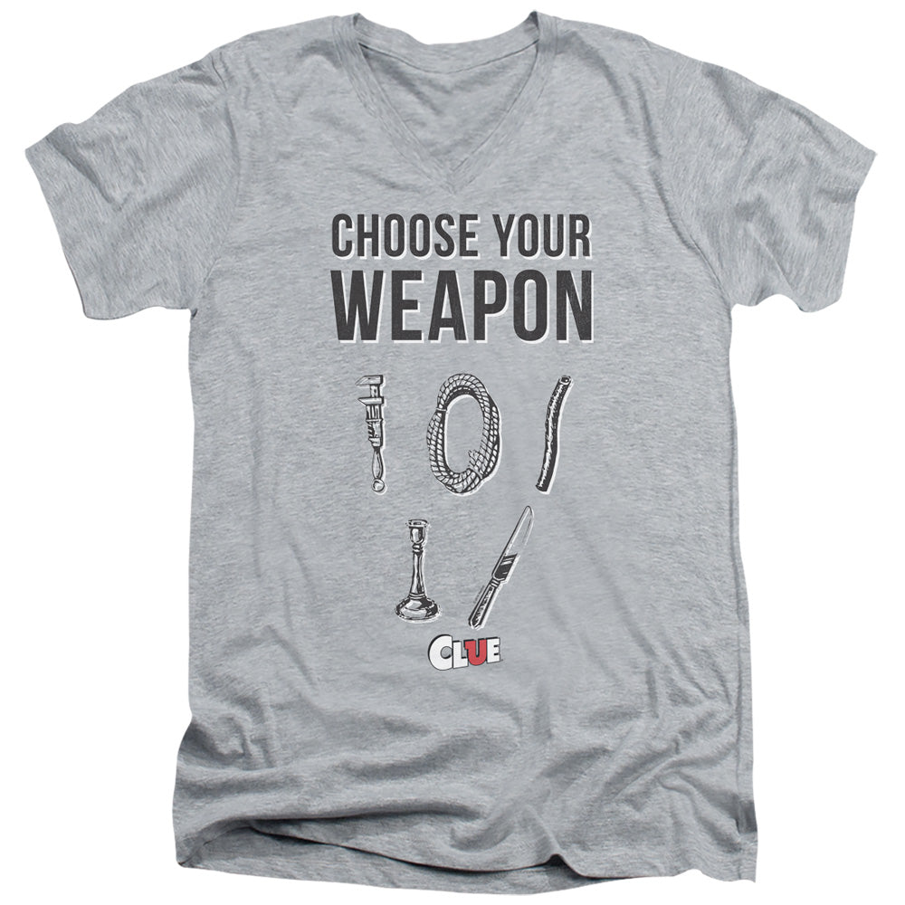 Clue Choose Your Weapon V-Neck T-Shirt