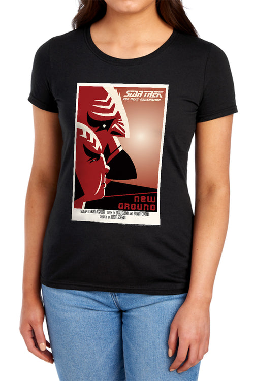 Star Trek New Ground Black Womens T-Shirt