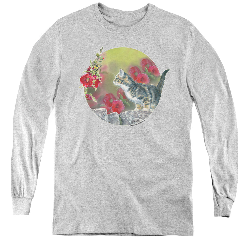 Wild Wings Kitten Flowers Youth Long Sleeve T-Shirt