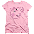 Peppa Pig Pink Out George Pig Face Womens T-Shirt