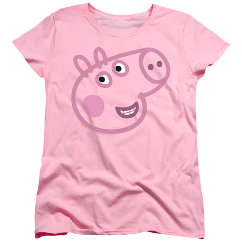 Peppa Pig Pink Out George Pig Face Womens T-Shirt