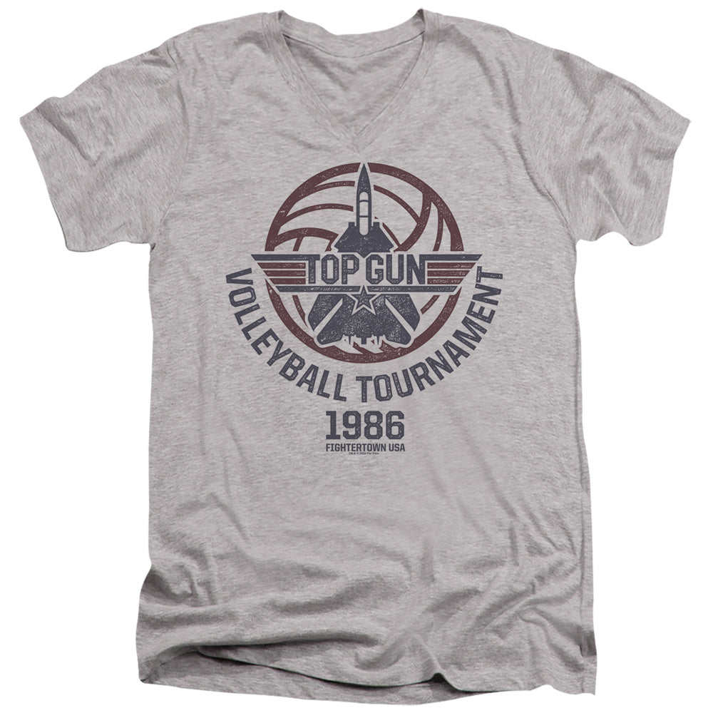 Top Gun Volleyball Tournament Grey V-Neck T-Shirt