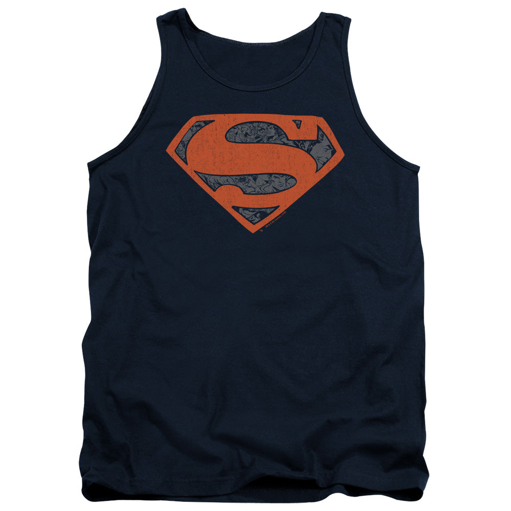 Superman Vintage Shield Collage Navy Tank Top