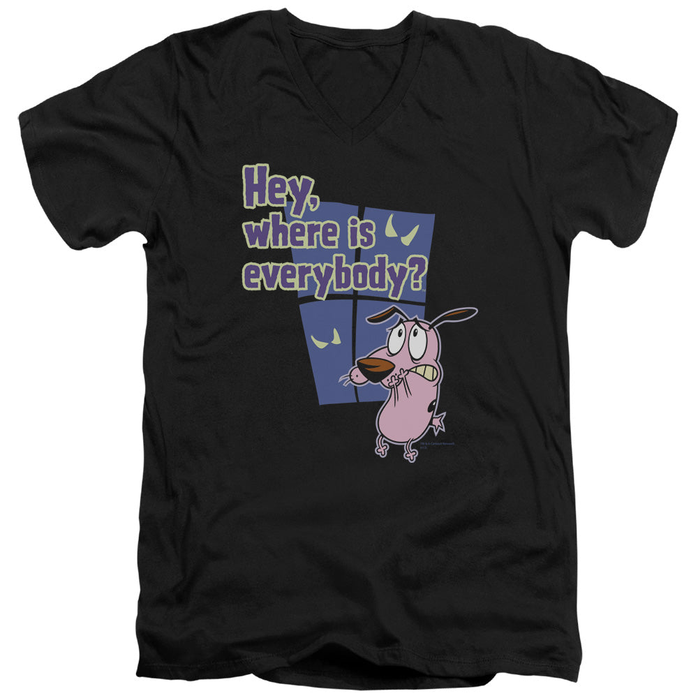 Courage the Cowardly Dog Where Is Everybody V-Neck T-Shirt
