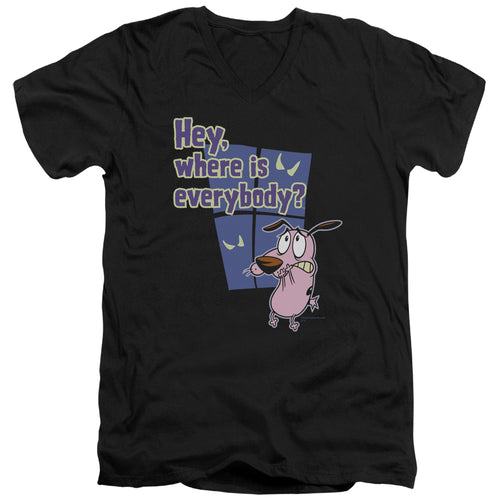 Courage the Cowardly Dog Where Is Everybody V-Neck T-Shirt