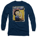 Betty Boop Power Navy Long Sleeve T-Shirt