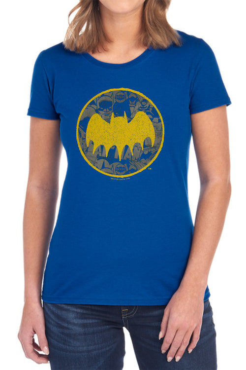 Batman Vintage Symbol Collage Womens T-Shirt