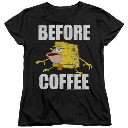 Spongebob Squarepants Before Coffee Meme Womens T-Shirt