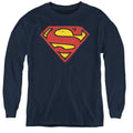Superman Distressed Shield Youth Long Sleeve T-Shirt