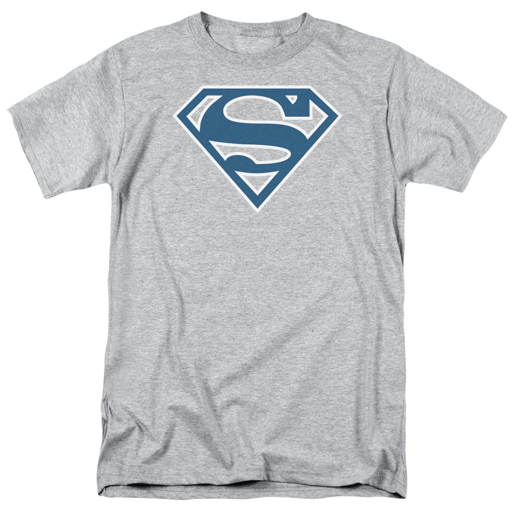 Superman Blue & White Shield Athletic Heather T-Shirt