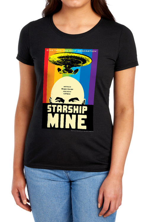 Star Trek Starship Mine Black Womens T-Shirt