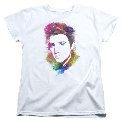 Elvis Presley Watercolor King Womens T-Shirt