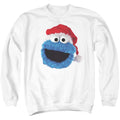 Sesame Street Cookie Monster Christmas Hat Crewneck Sweatshirt