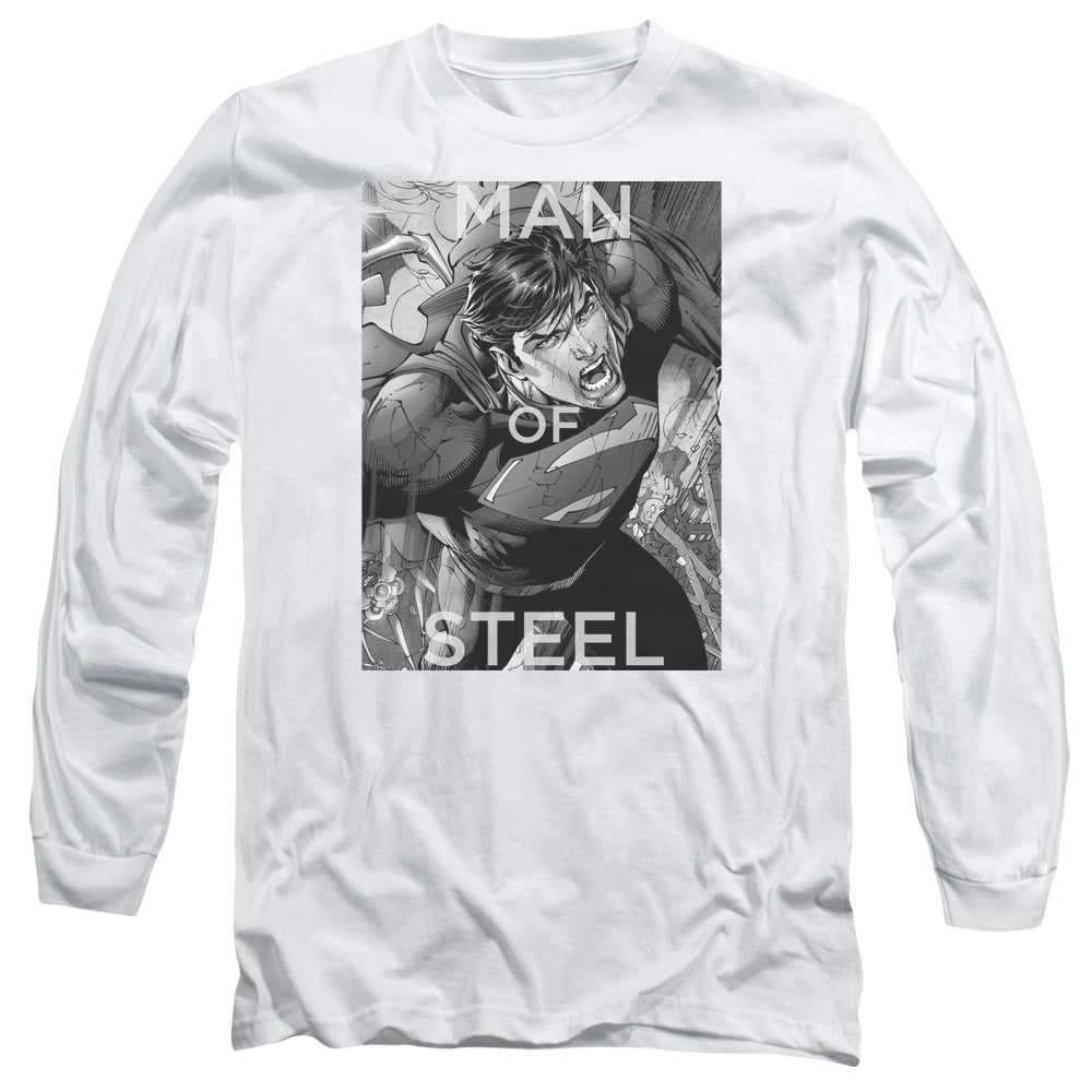 Superman Flight of Steel White Long Sleeve T-Shirt