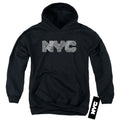New York City Map Fill Black Youth Hoodie