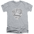 Superman Man of Steel Shield Athletic Heather V-Neck T-Shirt