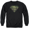 Superman Camo Logo Distressed Crewneck Sweatshirt