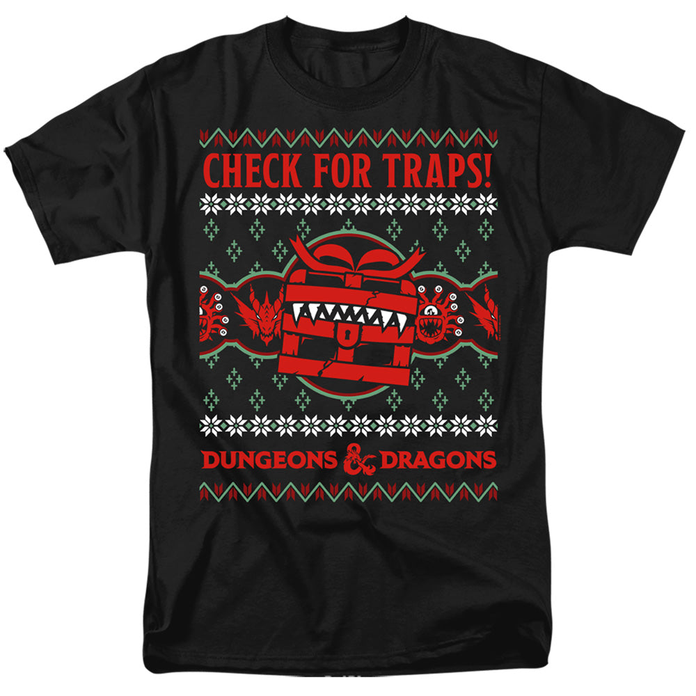 Dungeons & Dragons Check for Traps Ugly Christmas T-Shirt