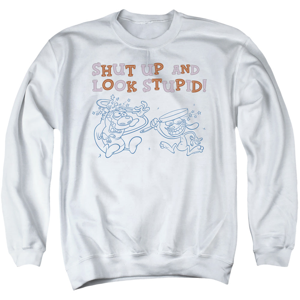 Ren and Stimpy Shut Up and Look Stupid! Crewneck Sweatshirt