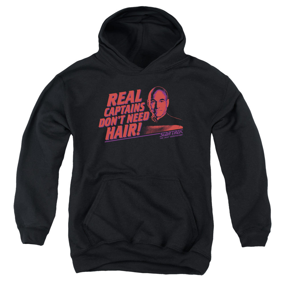 Star Trek Real Captains Don't Need Hair Youth Hoodie