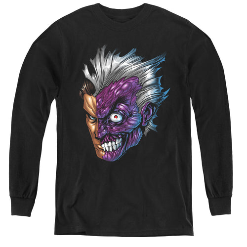 Batman Just Face Youth Long Sleeve T-Shirt