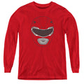 Mighty Morphin Power Rangers Red Ranger Mask Youth Long Sleeve T-Shirt