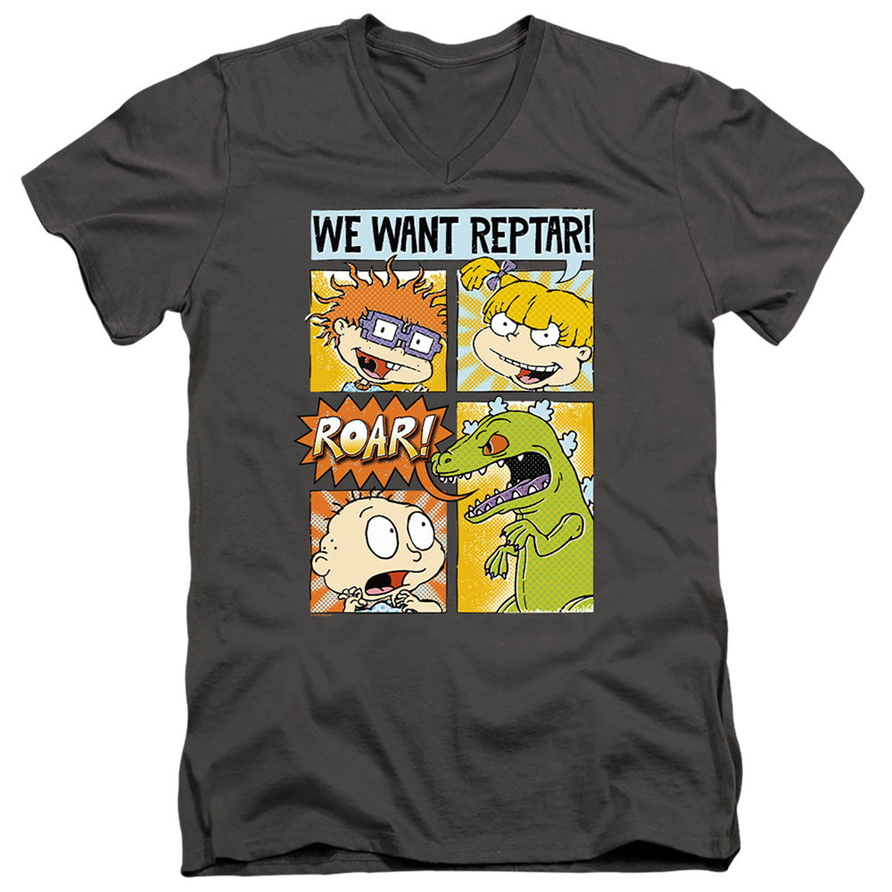 Rugrats We Want Reptar! Comic V-Neck T-Shirt
