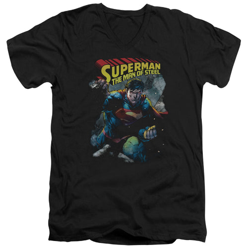 Superman Through the Rubble V-Neck T-Shirt