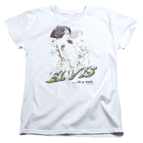 Elvis Presley Elvis Is A Verb Womens T-Shirt