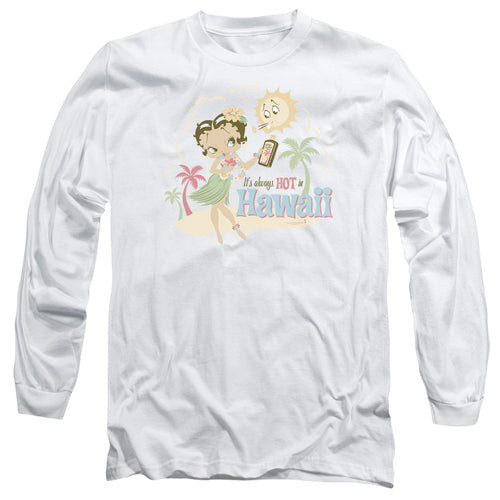 Betty Boop Hot in Hawaii Long Sleeve T-Shirt