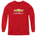 Chevy Bowtie Stacked Red Youth Long Sleeve T-Shirt