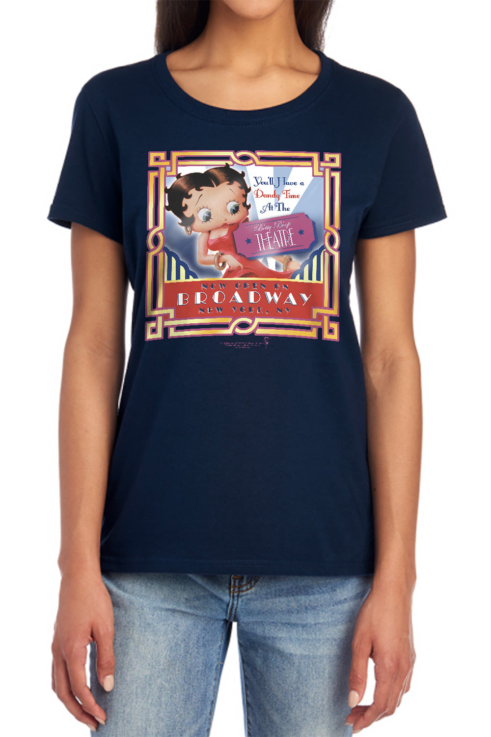 Betty Boop On Broadway Womens T-Shirt