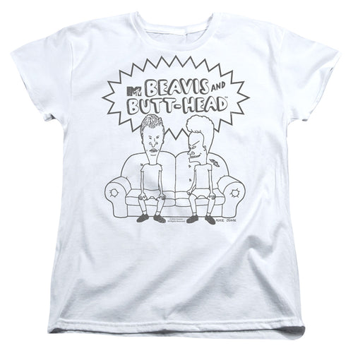 Beavis and Butthead Couch Logo Womens T-Shirt