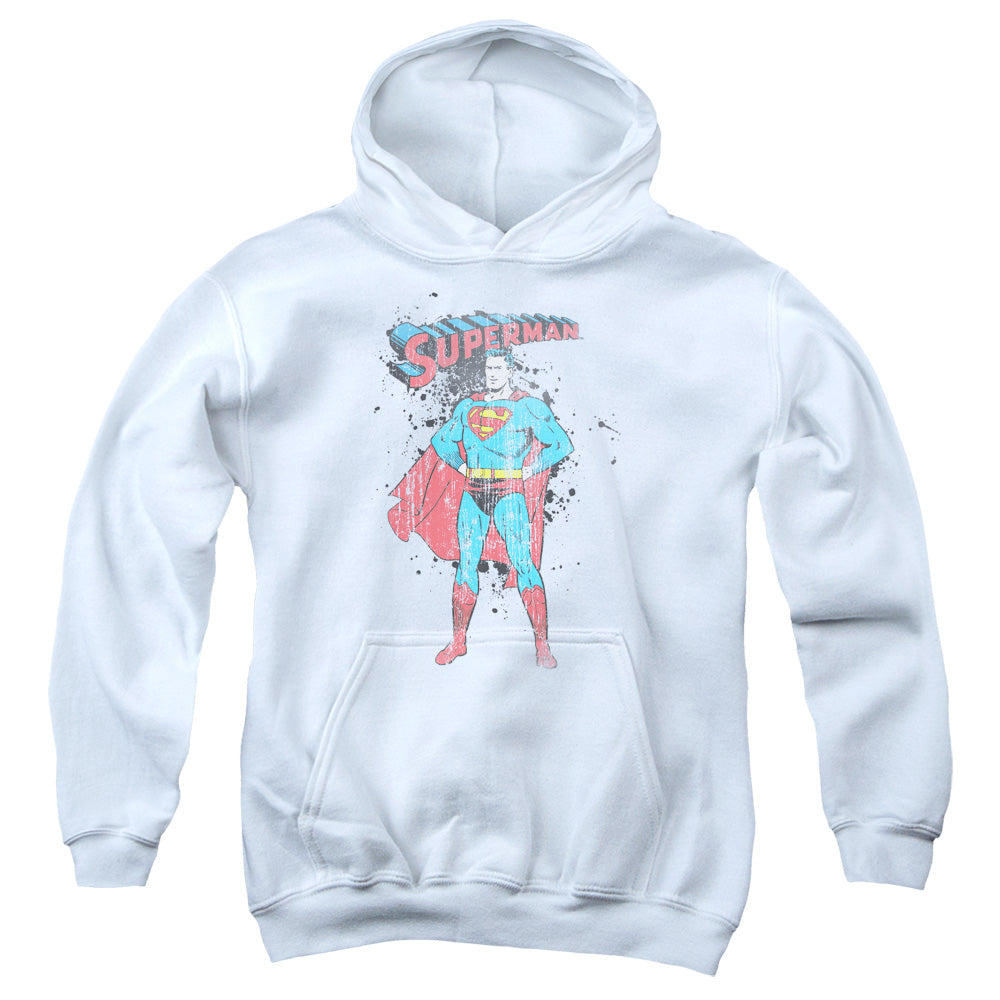 Superman Vintage Ink Splatter Youth Hoodie