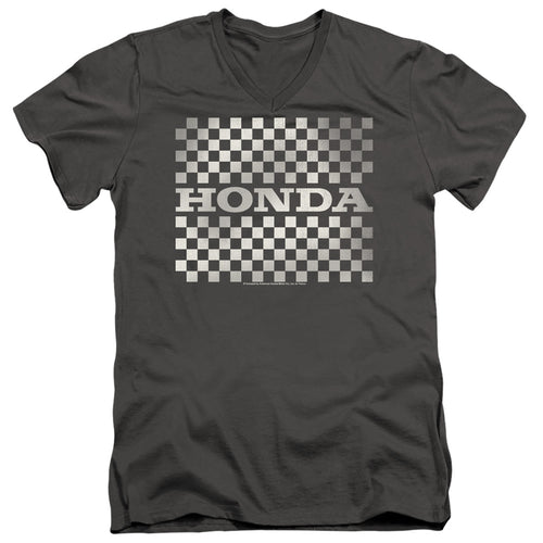 Honda Checkers Logo V-Neck T-Shirt