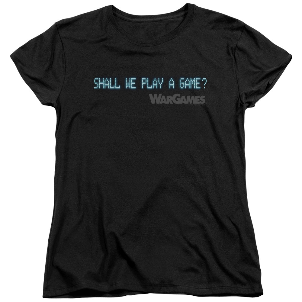WarGames Shall We Play a Game Text Womens T-Shirt