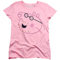 Peppa Pig Pink Out Daddy Pig Face Womens T-Shirt