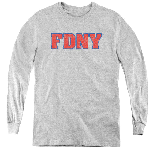 New York City Fdny Athletic Heather Youth Long Sleeve T-Shirt