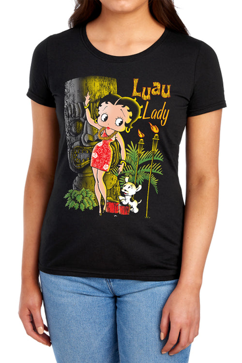 Betty Boop Luau Lady Womens T-Shirt