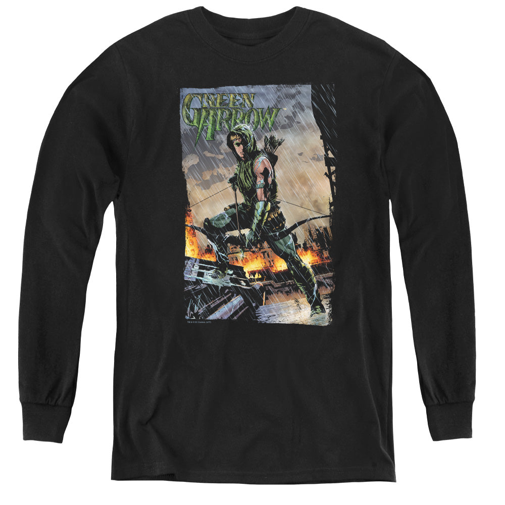 Justice League Fire And Rain Youth Long Sleeve T-Shirt