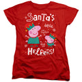 Peppa Pig And George Pig, Merry Christmas Elves Womens T-Shirt