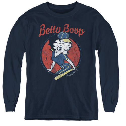 Betty Boop Skateboard Youth Long Sleeve T-Shirt