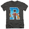Ren and Stimpy R Is for Ren V-Neck T-Shirt