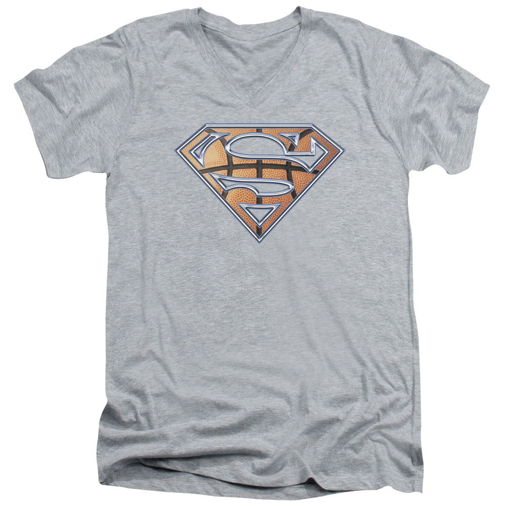 Superman Basketball Shield V-Neck T-Shirt