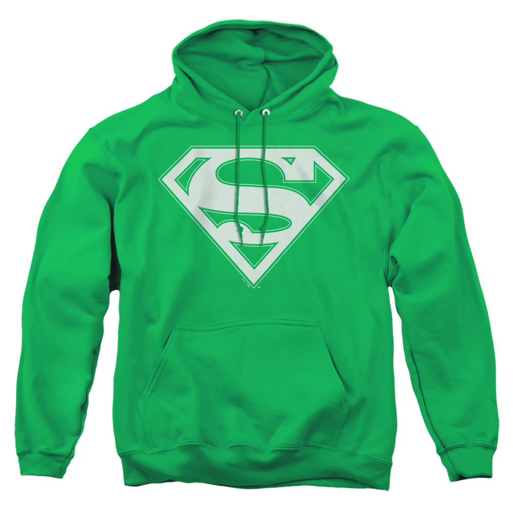 Superman Green & White Shield Kelly Green Pullover Hoodie