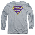 Superman Purple & Gold Shield Athletic Heather Long Sleeve T-Shirt