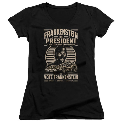 Frankenstein for President Juniors V-Neck T-Shirt
