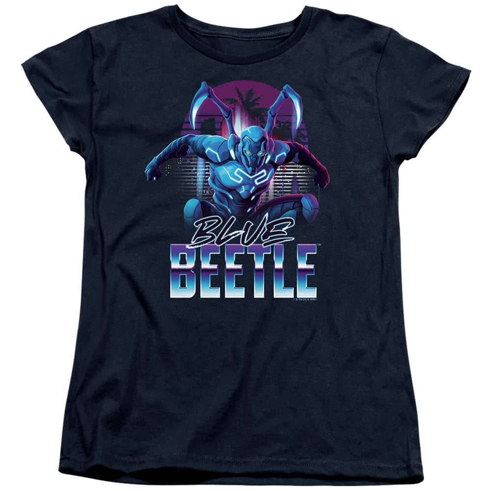 Blue Beetle City Protector Womens T-Shirt