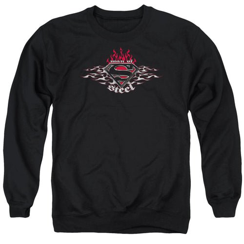Superman Steel Flames Shield Crewneck Sweatshirt