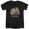 Betty Boop Biker Flames Boop V-Neck T-Shirt